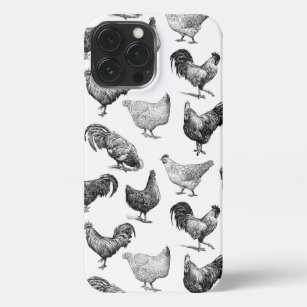 Etui iPhone 13 Pro Max Motif de poulet de la ferme Retro Country