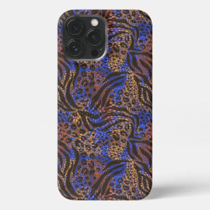 Etui iPhone 13 Pro Max Motif d'impression Leopard et Zebra