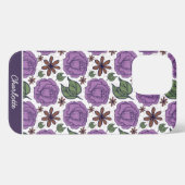 Etui iPhone 13 Pro Max Motif fleuri fleuri sans couture personnalisée (Verso Horizontal)