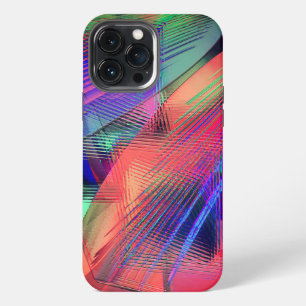 Etui iPhone 13 Pro Max Mouvement coloré d'objets désordonnés dans une scu