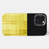 Etui iPhone 13 Pro Max Noir à panneau or (Verso Horizontal)