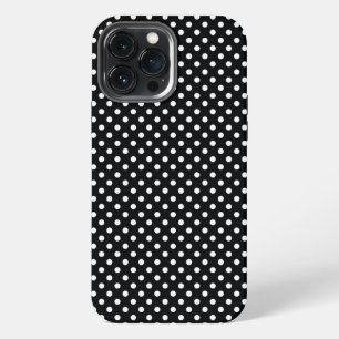 Etui iPhone 13 Pro Max Noir à pois blancs