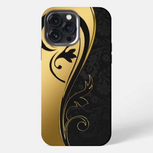 Etui iPhone 13 Pro Max Noir et Or (Verso)