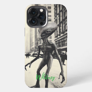 Etui iPhone 13 Pro Max Nom de film rétro de science-fiction drôle d'invas