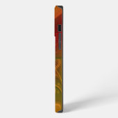 Etui iPhone 13 Pro Max Nom de fleur fractale abstraite rouge orange vert (Côté gauche)