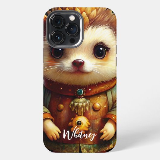 Etui iPhone 13 Pro Max Nom de hérisson mignon (Verso)
