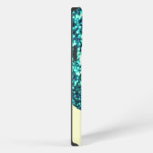 Etui iPhone 13 Pro Max Nom Monogrammé Pailleté avec Effet de Coulée Vert (Côté droit)