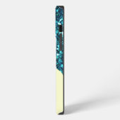Etui iPhone 13 Pro Max Nom Monogrammé Pailleté avec Effet de Coulée Vert (Côté gauche)