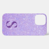 Etui iPhone 13 Pro Max Nom monogrammé pailleté élégant (Verso Horizontal)