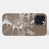 Etui iPhone 13 Pro Max Nymphéas brun graphique (Verso Horizontal)