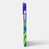 Etui iPhone 13 Pro Max Oeil mal, 3D Abstrait en vert bleu violet (Côté gauche)