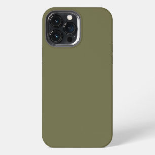 Etui iPhone 13 Pro Max Olivier Brun Vert Uni par Collections Premium