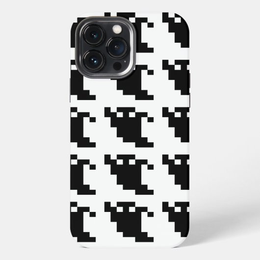 Etui iPhone 13 Pro Max Ombre de fantôme de pixel 8 bits (Verso)