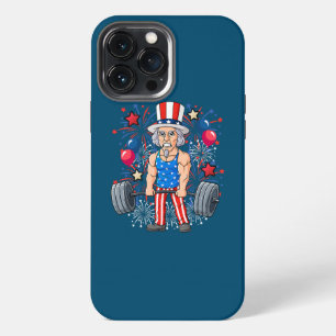 Etui iPhone 13 Pro Max Oncle Sam de musculation drôle du 4 juillet