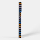 Etui iPhone 13 Pro Max Orange Bleu Noir Chevron Zigzag (Côté droit)