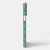 Etui iPhone 13 Pro Max Orange Rouge Turquoise Turquoise Mosaic Art Motif (Côté droit)