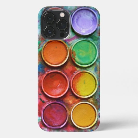 Etui iPhone 13 Pro Max palette d'aquarelle vintage (Verso)