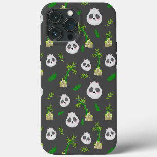 Etui iPhone 13 Pro Max Panda dans la jungle de bambou Papier d'emballage