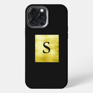 Etui iPhone 13 Pro Max Panneau doré Noir-II