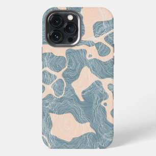 Etui iPhone 13 Pro Max Papier peint carte de texture motif lignes d'art a