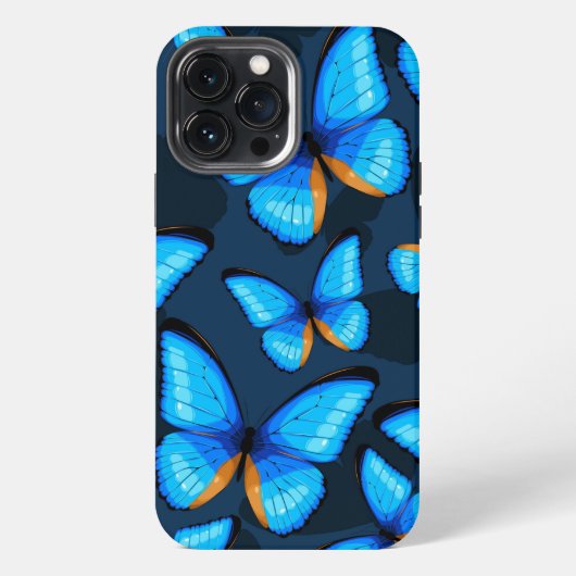 Etui iPhone 13 Pro Max Papillon bleu clair iPhone | Papillon iPhone 13 (Verso)