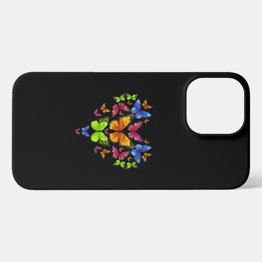 Etui iPhone 13 Pro Max Papillon cardiaque (Verso Horizontal)