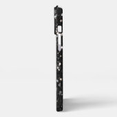 Etui iPhone 13 Pro Max Parties scintillant brillante noire et blanche (Côté gauche)