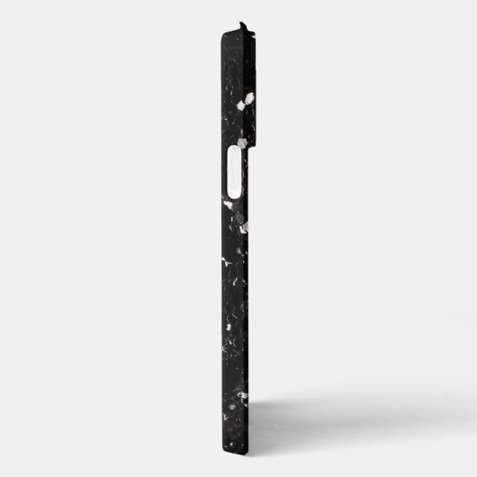 Etui iPhone 13 Pro Max Parties scintillant brillante noire et blanche (Côté droit)