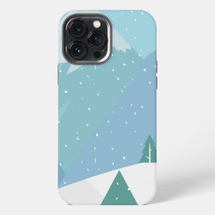 Etui iPhone 13 Pro Max Paysage de montagne enneigée en hiver