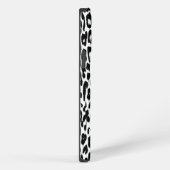 Etui iPhone 13 Pro Max Peau de léopard noir imprimé fourrure (Côté droit)