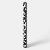 Etui iPhone 13 Pro Max Peau de léopard noir imprimé fourrure (Côté gauche)
