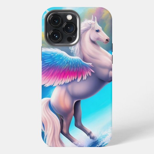 Etui iPhone 13 Pro Max Pégase coloré (Verso)