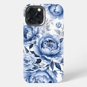 Etui iPhone 13 Pro Max Peonies bleues