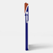 Etui iPhone 13 Pro Max Personnalisé Bleu foncé Gras Rouge Orange Blancs (Côté gauche)