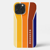 Etui iPhone 13 Pro Max Personnalisé Bleu foncé Gras Rouge Orange Blancs (Verso)