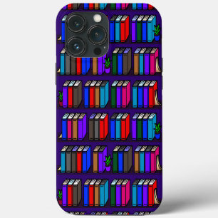Etui iPhone 13 Pro Max Petites étagères de bibliothèque violettes