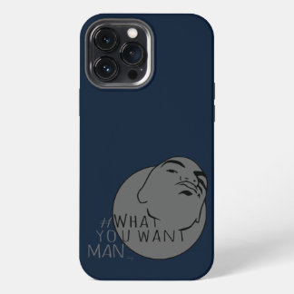 Etui iPhone 13 Pro Max photo d'identité bleu gris Hashtag Yo mec Qu'est-c