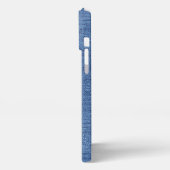 Etui iPhone 13 Pro Max Photos Sur Motif Rustique Mode Bleu Denim (Côté gauche)