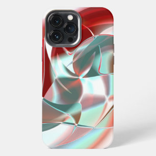 Etui iPhone 13 Pro Max Pièces circulaires torsadées en corail rouge clair