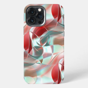 Etui iPhone 13 Pro Max Pièces circulaires torsadées en rouge voyant à cor