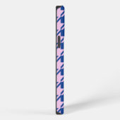 Etui iPhone 13 Pro Max Pied de fond rose+Motif bleu (Côté droit)