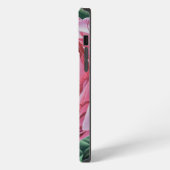 Etui iPhone 13 Pro Max Pierre rose florale (Côté gauche)