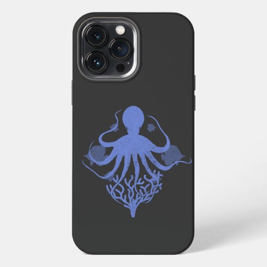 Etui iPhone 13 Pro Max Pieuvre (fond sombre) (Verso)