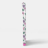 Etui iPhone 13 Pro Max Pink floral sans couture motif nom personnalisé iP (Côté gauche)