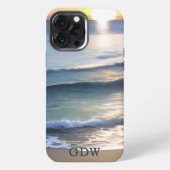 Etui iPhone 13 Pro Max Plage Soleil & Surf Monogramme (Verso)