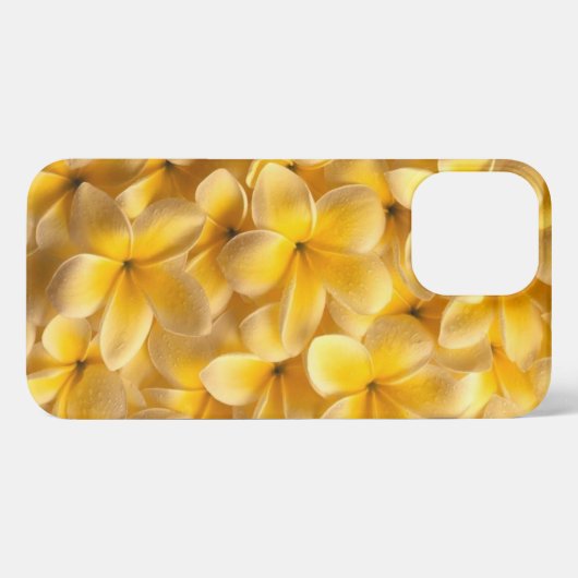 Etui iPhone 13 Pro Max Plumeria Fleur Jaune (Verso Horizontal)