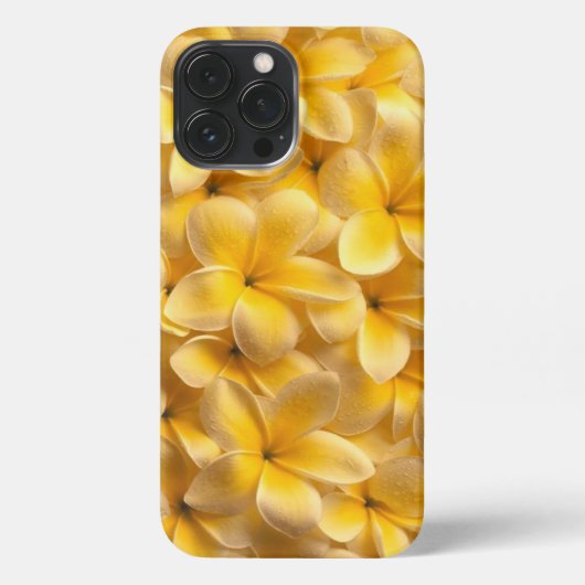 Etui iPhone 13 Pro Max Plumeria Fleur Jaune (Verso)