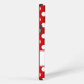 Etui iPhone 13 Pro Max Points rouges et blancs frappants Monogramme perso (Côté droit)