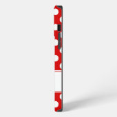 Etui iPhone 13 Pro Max Points rouges et blancs frappants Monogramme perso (Côté gauche)