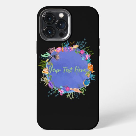 Etui iPhone 13 Pro Max Poisson Corail, Océan Bleu (Verso)